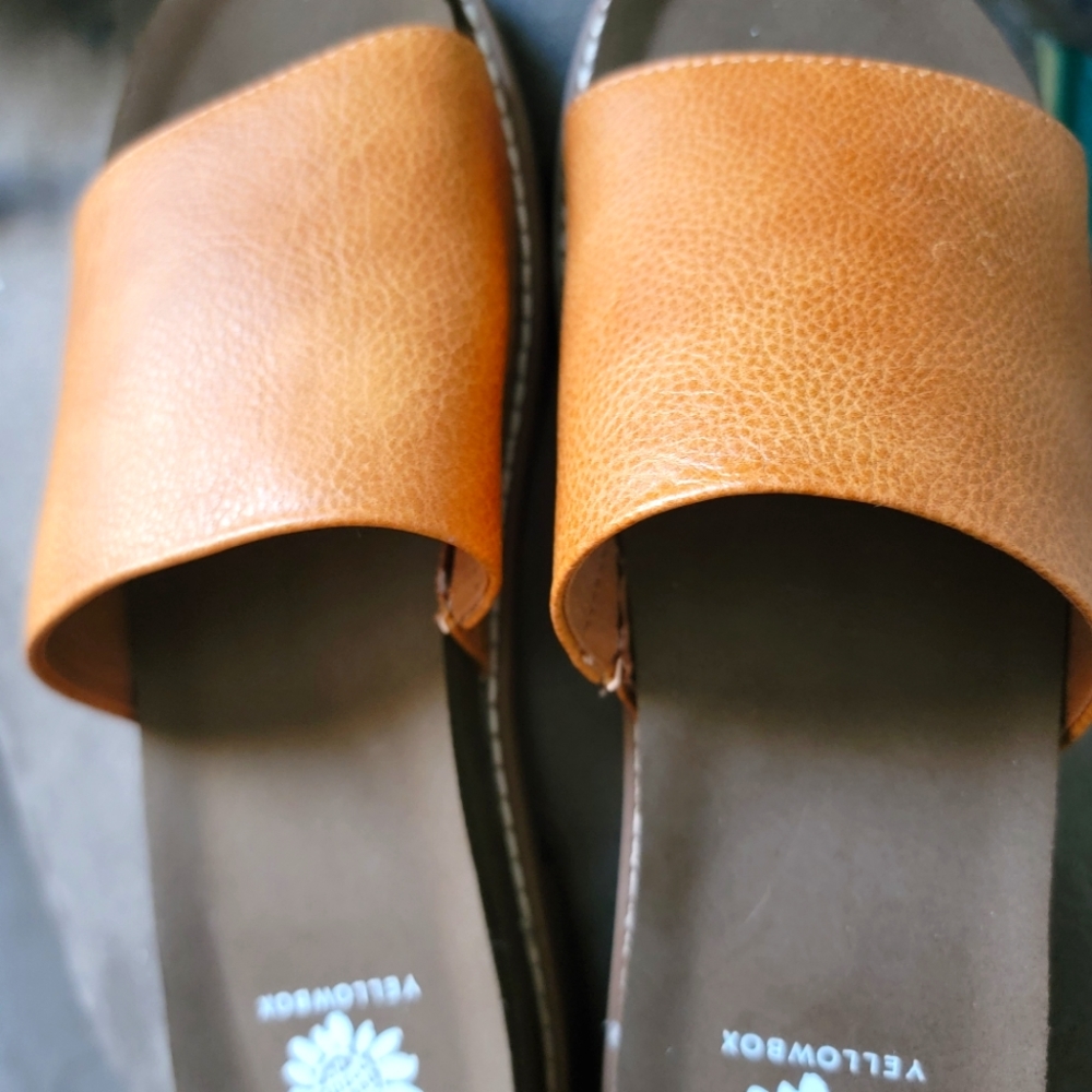 Yellow box slip on shoes